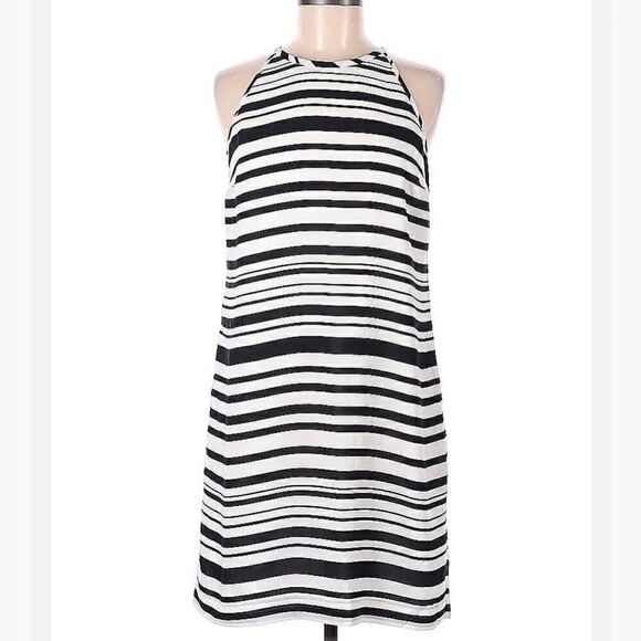 Banana Republic Black & White Striped Shift Dress - Picture 1 of 6
